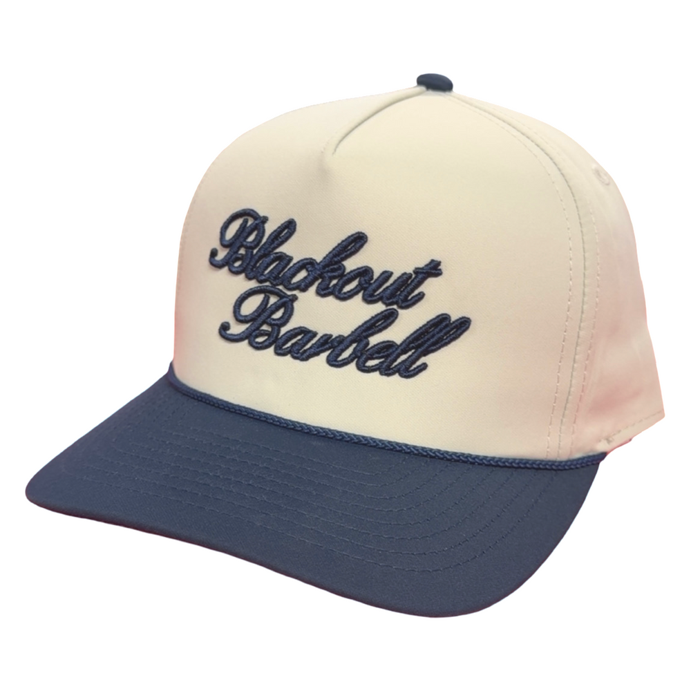 Script Snapback (Cream / Navy)